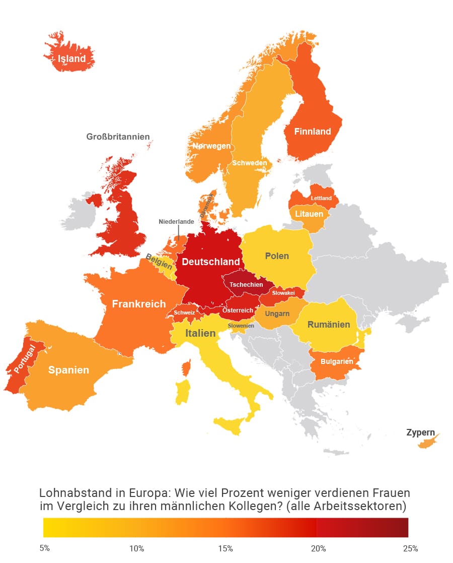a_Lohnabstand in Europa Heatmap