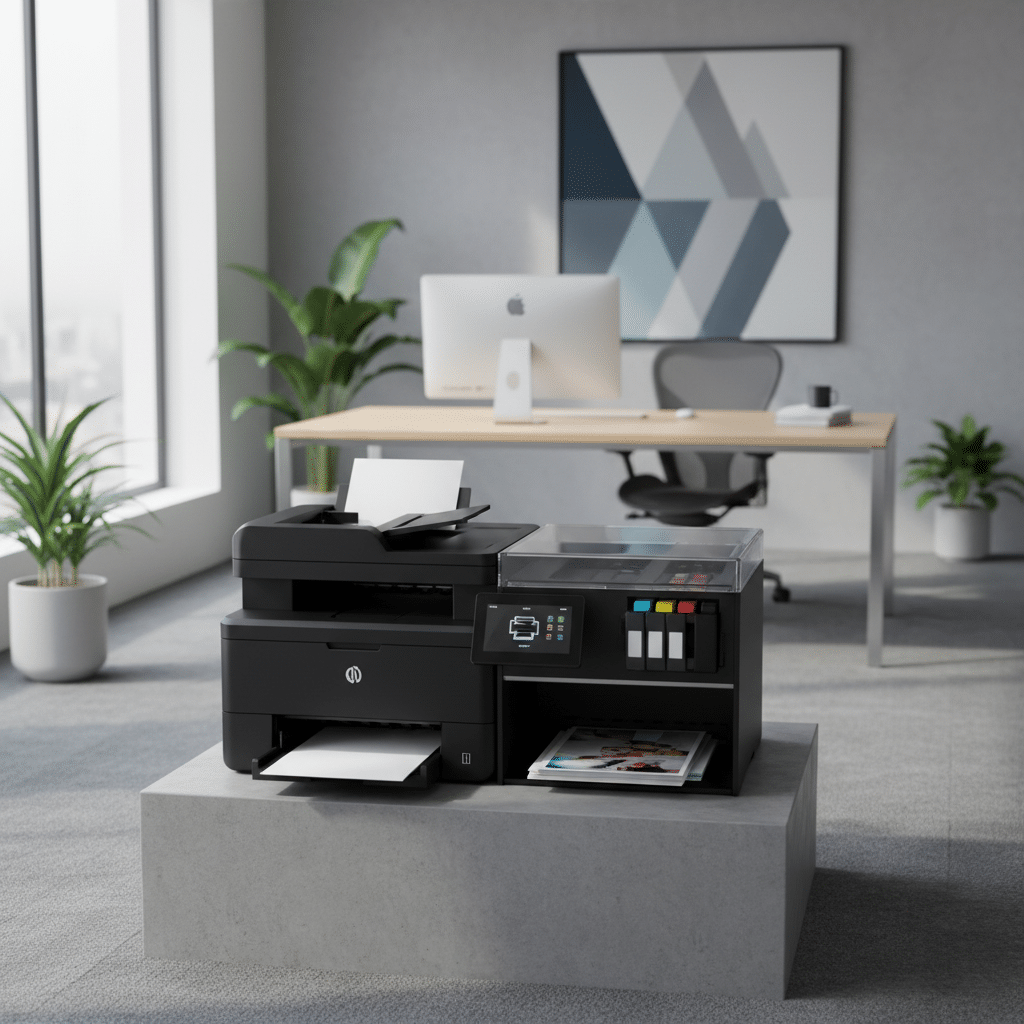 Moderner Drucker f&uuml;r Tintenstrahl und Laserdruck im B&uuml;ro