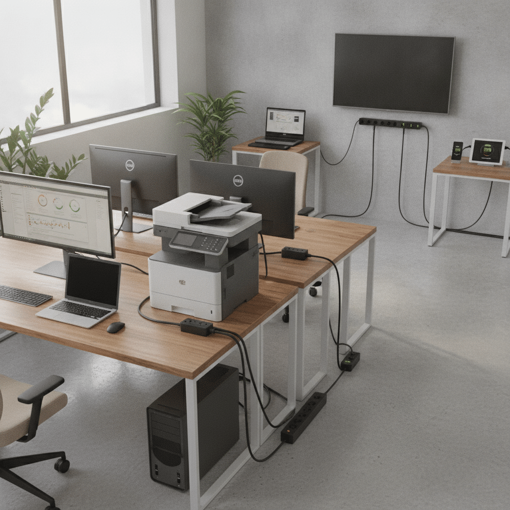 Moderne Büroelektronik mit umfassendem Schutz vor Überspannung Bild